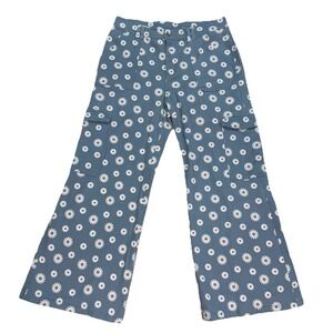 Altar'd State Daisy Print Cargo Pants Womens XL Blue Wide Leg Floral Cottagecore
